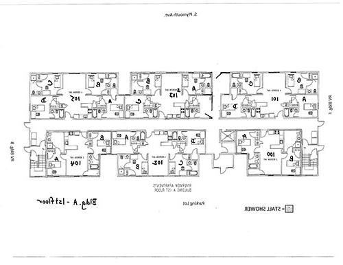 河景公寓A-E栋平面图.